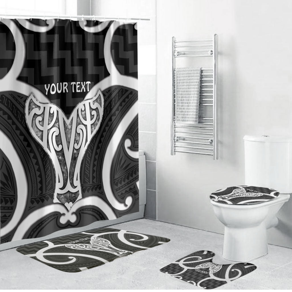Aotearoa Atua Tangaroa Personalised Bathroom Set God Of The Sea Maori Whale Tail Black