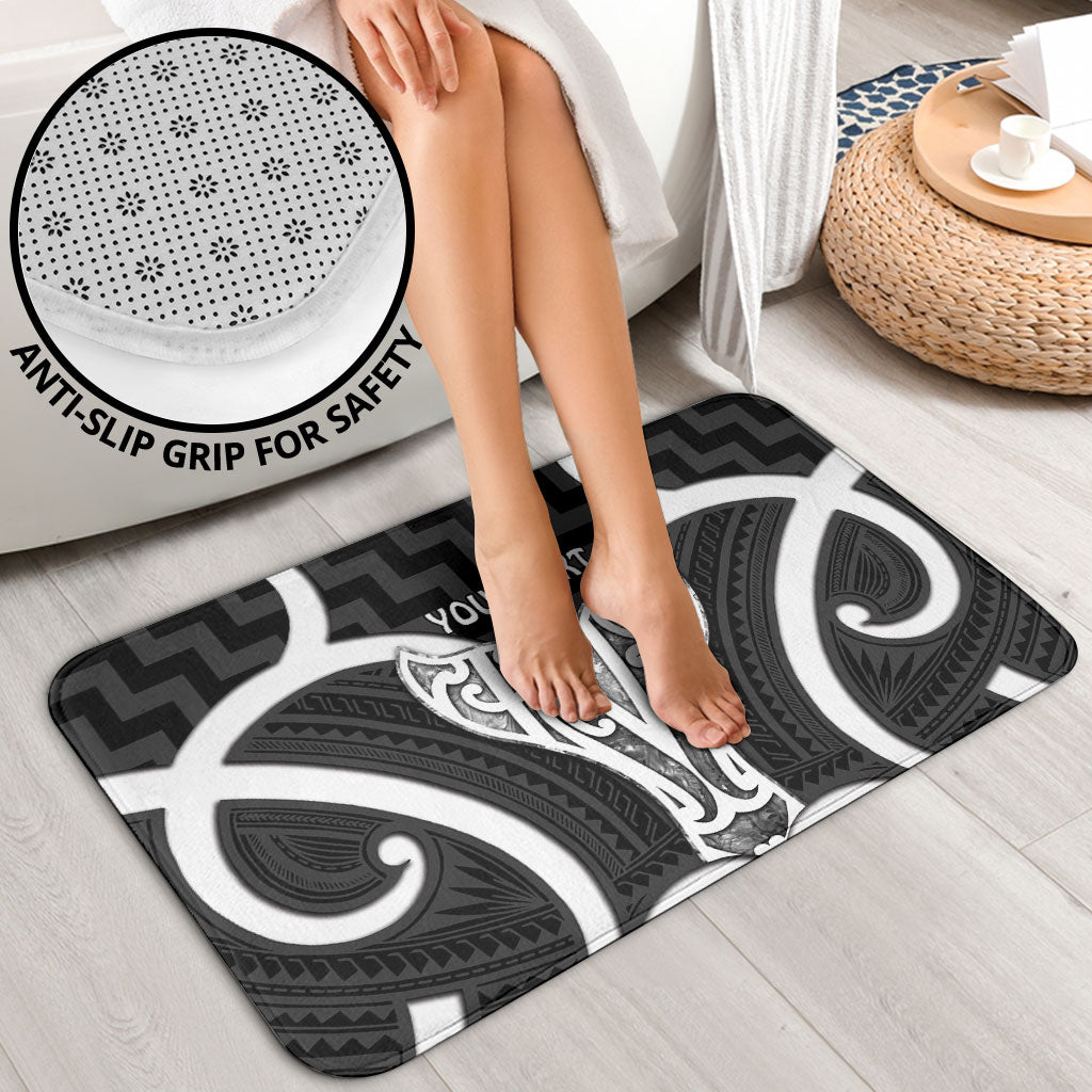 Aotearoa Atua Tangaroa Personalised Bathroom Set God Of The Sea Maori Whale Tail Black