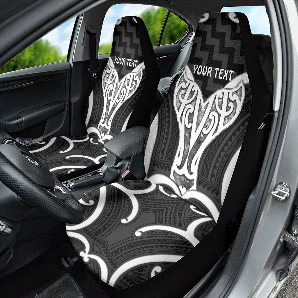 Aotearoa Atua Tangaroa Personalised Car Seat Cover God Of The Sea Maori Whale Tail Black