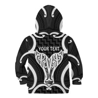 Aotearoa Atua Tangaroa Personalised Kid Hoodie God Of The Sea Maori Whale Tail Black