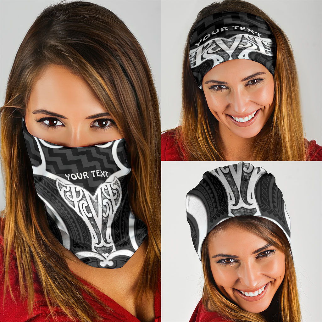 Aotearoa Atua Tangaroa Personalised Neck Gaiter God Of The Sea Maori Whale Tail Black