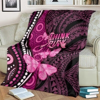 Think Pink Breast Cancer Awareness Blanket Butterfly Aboriginal Mix Polynesian Pattern LT14 - Polynesian Pride