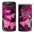 Think Pink Breast Cancer Awareness 4 in 1 Can Cooler Tumbler Butterfly Aboriginal Mix Polynesian Pattern