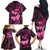 Think Pink Breast Cancer Awareness Family Matching Off The Shoulder Long Sleeve Dress and Hawaiian Shirt Butterfly Aboriginal Mix Polynesian Pattern