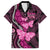 Think Pink Breast Cancer Awareness Family Matching Off The Shoulder Long Sleeve Dress and Hawaiian Shirt Butterfly Aboriginal Mix Polynesian Pattern