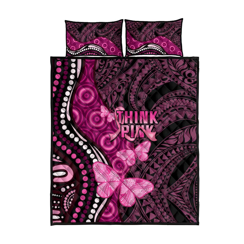 Think Pink Breast Cancer Awareness Quilt Bed Set Butterfly Aboriginal Mix Polynesian Pattern LT14 - Polynesian Pride