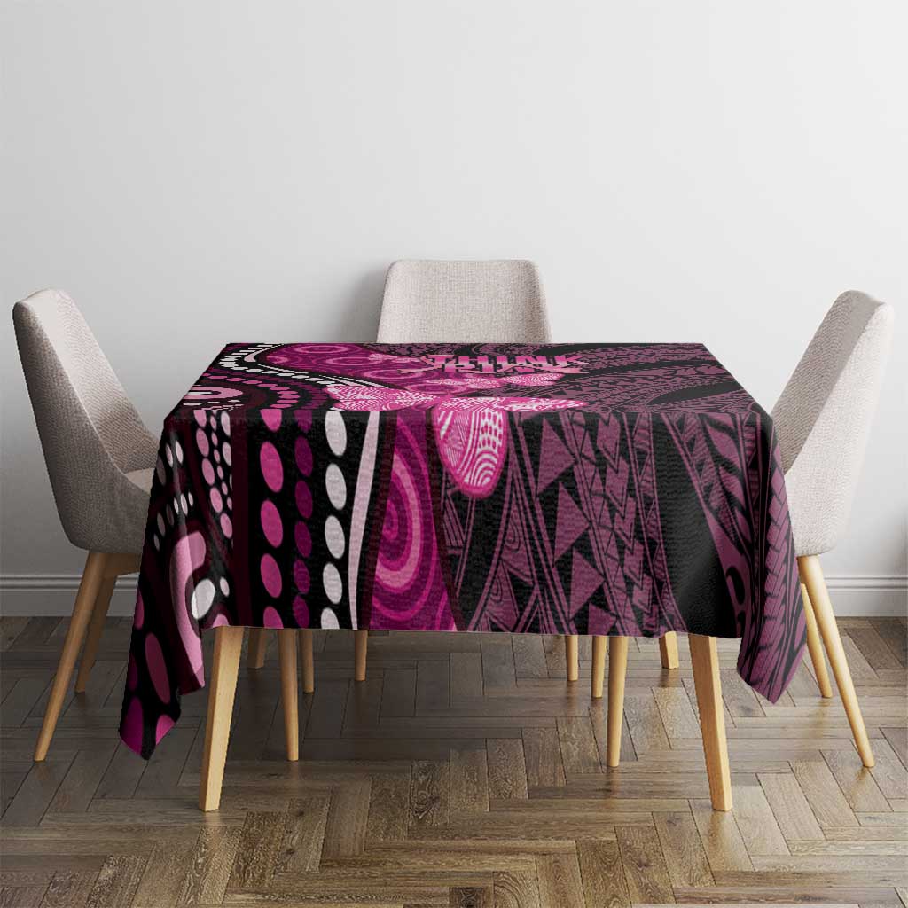 Think Pink Breast Cancer Awareness Tablecloth Butterfly Aboriginal Mix Polynesian Pattern LT14 - Polynesian Pride