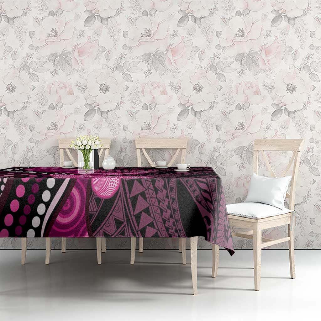 Think Pink Breast Cancer Awareness Tablecloth Butterfly Aboriginal Mix Polynesian Pattern LT14 - Polynesian Pride