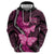 Think Pink Breast Cancer Awareness Zip Hoodie Butterfly Aboriginal Mix Polynesian Pattern