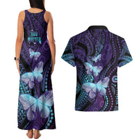You Matter Suicide Prevention Awareness Couples Matching Tank Maxi Dress and Hawaiian Shirt Butterfly Aboriginal Mix Polynesian Pattern LT14 - Polynesian Pride