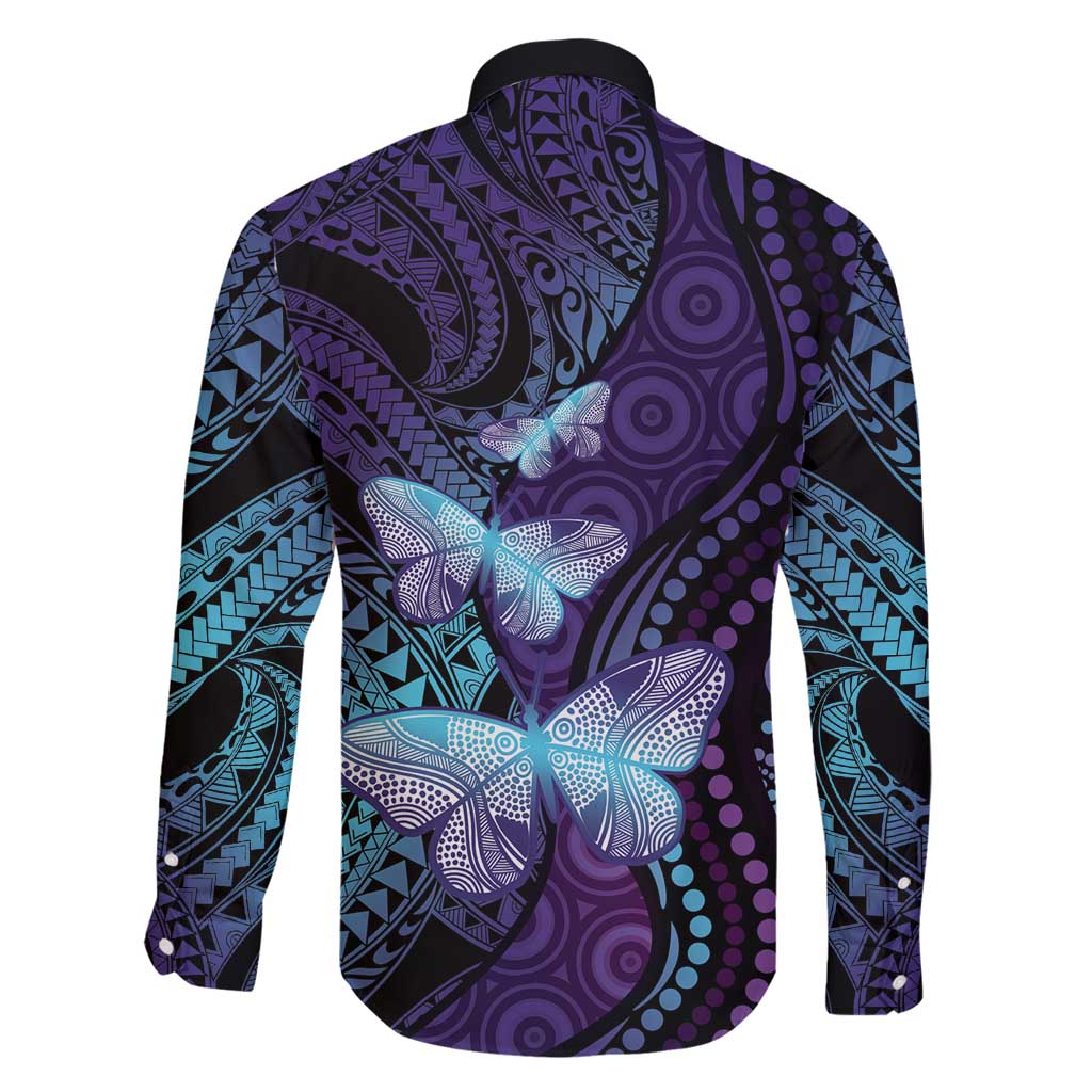 You Matter Suicide Prevention Awareness Family Matching Mermaid Dress and Hawaiian Shirt Butterfly Aboriginal Mix Polynesian Pattern LT14 - Polynesian Pride