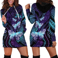 You Matter Suicide Prevention Awareness Hoodie Dress Butterfly Aboriginal Mix Polynesian Pattern