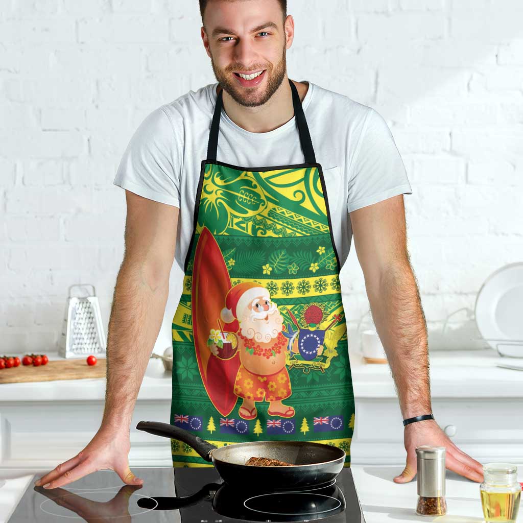 Cook Islands Christmas Apron Surfing Santa Mere Kiritimiti - Polynesian Pride