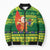 Cook Islands Christmas Bomber Puffer Jacket Surfing Santa Mere Kiritimiti - Polynesian Pride