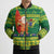 Cook Islands Christmas Bomber Puffer Jacket Surfing Santa Mere Kiritimiti - Polynesian Pride