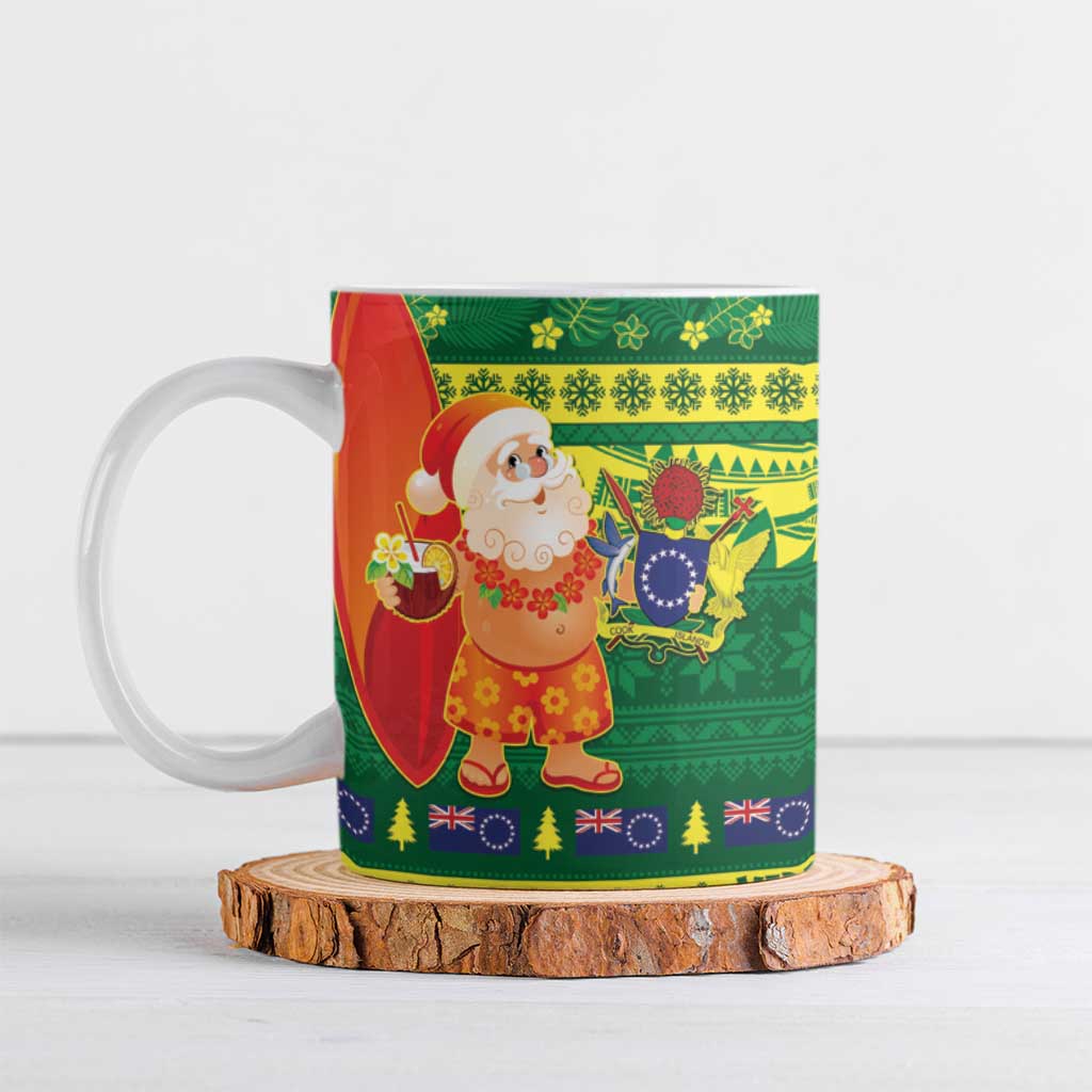 Cook Islands Christmas Ceramic Mug Surfing Santa Mere Kiritimiti - Polynesian Pride
