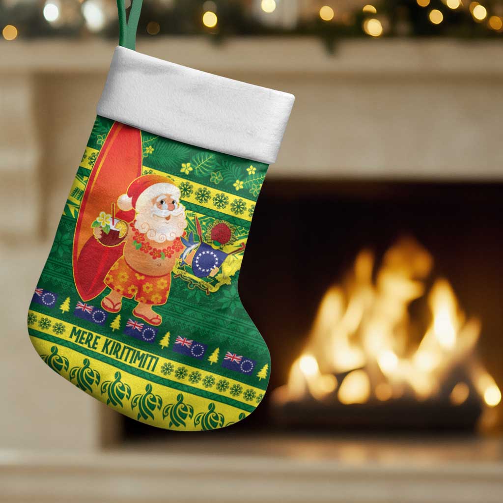 Cook Islands Christmas Stocking Surfing Santa Mere Kiritimiti - Polynesian Pride