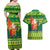 Cook Islands Christmas Couples Matching Off Shoulder Maxi Dress and Hawaiian Shirt Surfing Santa Mere Kiritimiti - Polynesian Pride