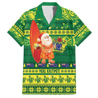 Cook Islands Christmas Family Matching Long Sleeve Bodycon Dress and Hawaiian Shirt Surfing Santa Mere Kiritimiti - Polynesian Pride
