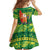 Cook Islands Christmas Family Matching Off Shoulder Short Dress and Hawaiian Shirt Surfing Santa Mere Kiritimiti - Polynesian Pride