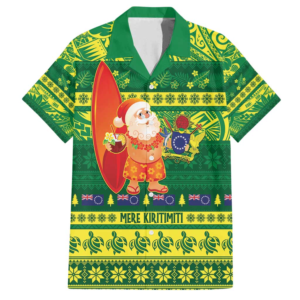 Cook Islands Christmas Family Matching Puletasi and Hawaiian Shirt Surfing Santa Mere Kiritimiti - Polynesian Pride