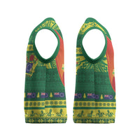 Cook Islands Christmas Knitted V-Neck Vest Surfing Santa Mere Kiritimiti - Polynesian Pride