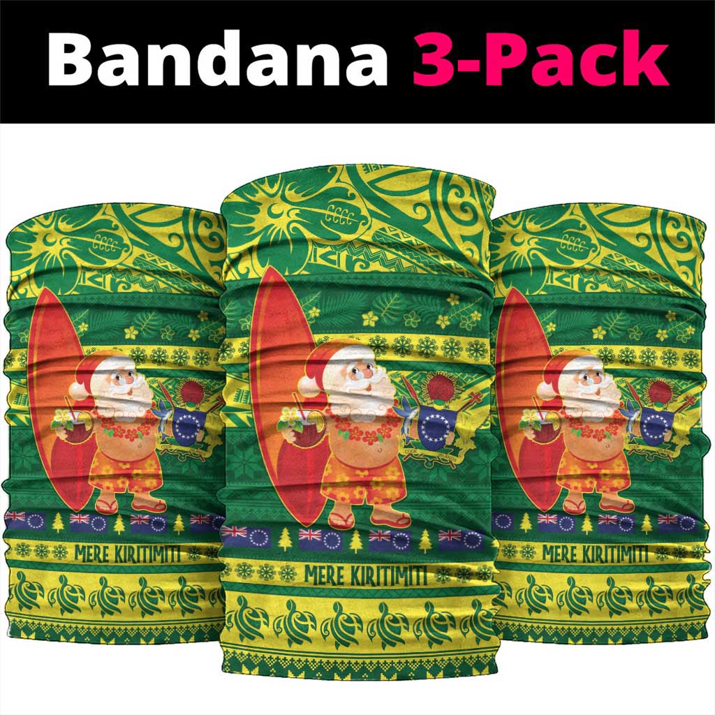 Cook Islands Christmas Neck Gaiter Surfing Santa Mere Kiritimiti - Polynesian Pride