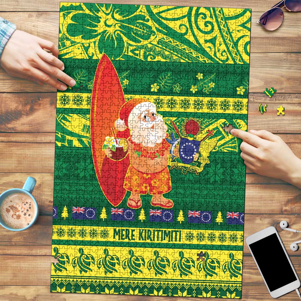 Cook Islands Christmas Puzzle Surfing Santa Mere Kiritimiti - Polynesian Pride