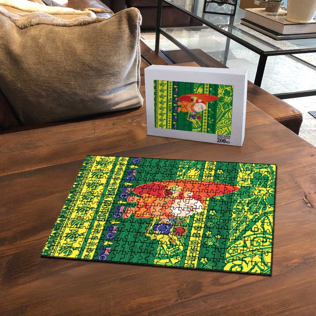 Cook Islands Christmas Puzzle Surfing Santa Mere Kiritimiti - Polynesian Pride