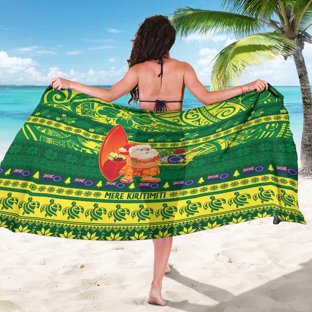 Cook Islands Christmas Sarong Surfing Santa Mere Kiritimiti - Polynesian Pride