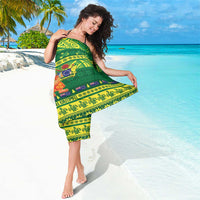 Cook Islands Christmas Sarong Surfing Santa Mere Kiritimiti - Polynesian Pride