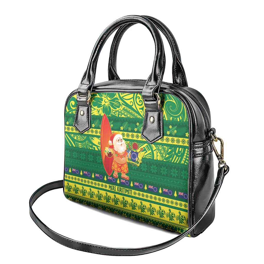 Cook Islands Christmas Shoulder Handbag Surfing Santa Mere Kiritimiti - Polynesian Pride