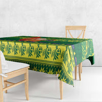 Cook Islands Christmas Tablecloth Surfing Santa Mere Kiritimiti - Polynesian Pride