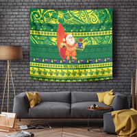 Cook Islands Christmas Tapestry Surfing Santa Mere Kiritimiti - Polynesian Pride