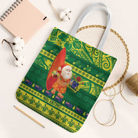 Cook Islands Christmas Tote Bag Surfing Santa Mere Kiritimiti - Polynesian Pride