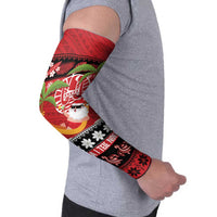 French Polynesia Christmas Arm Sleeves Tiare Chilling Santa Oaoa I teie Noera - Polynesian Pride
