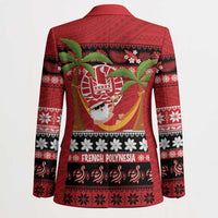 French Polynesia Christmas Blazer Tiare Chilling Santa Oaoa I teie Noera LT14 - Polynesian Pride