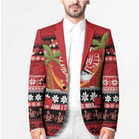 French Polynesia Christmas Blazer Tiare Chilling Santa Oaoa I teie Noera LT14 - Polynesian Pride