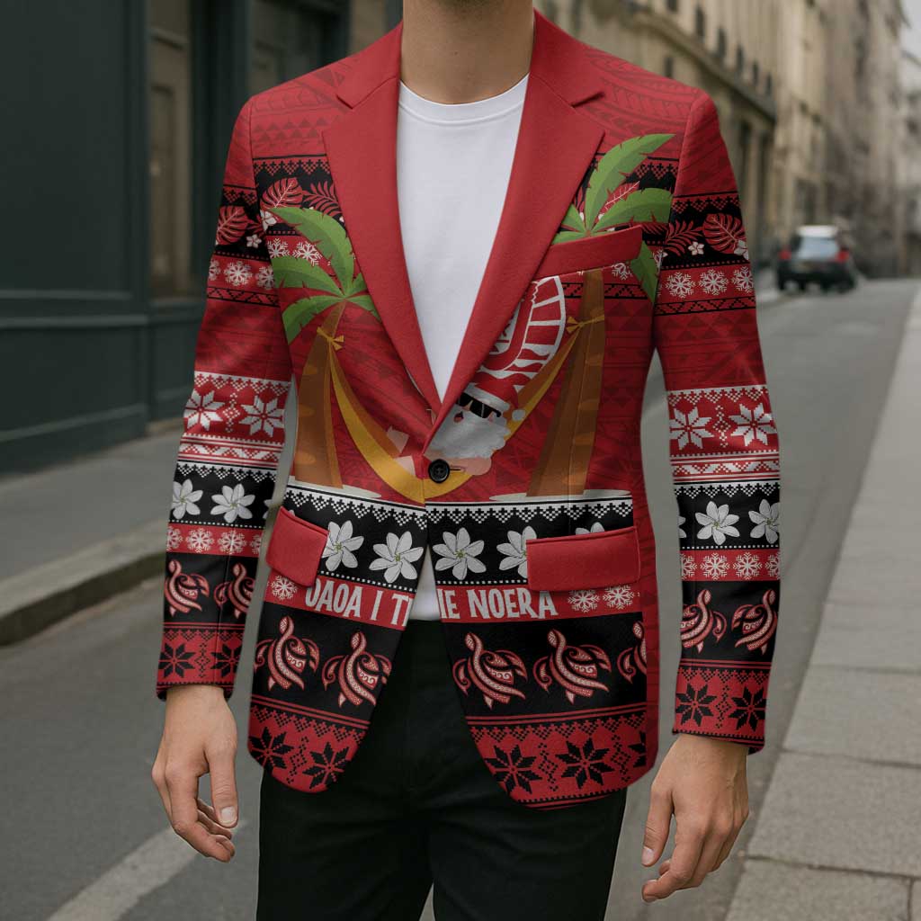 French Polynesia Christmas Blazer Tiare Chilling Santa Oaoa I teie Noera LT14 - Polynesian Pride