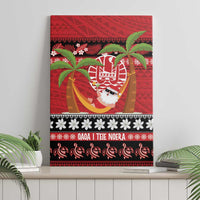 French Polynesia Christmas Canvas Wall Art Tiare Chilling Santa Oaoa I teie Noera LT14 - Polynesian Pride