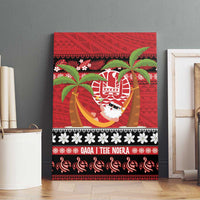 French Polynesia Christmas Canvas Wall Art Tiare Chilling Santa Oaoa I teie Noera LT14 - Polynesian Pride