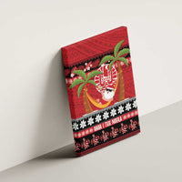 French Polynesia Christmas Canvas Wall Art Tiare Chilling Santa Oaoa I teie Noera LT14 - Polynesian Pride