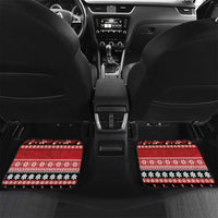 French Polynesia Christmas Car Mats Tiare Chilling Santa Oaoa I teie Noera LT14 Set 2pcs - Back Red - Polynesian Pride