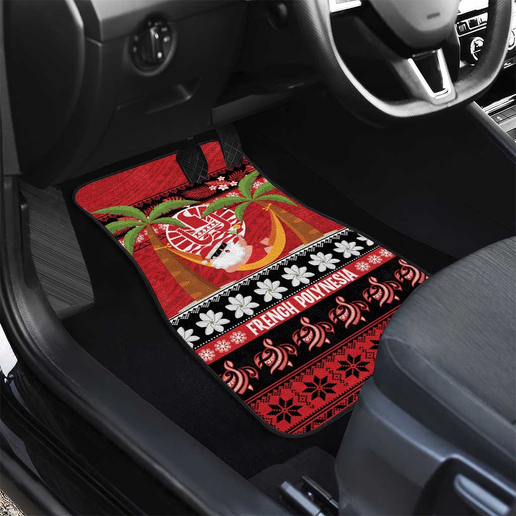 French Polynesia Christmas Car Mats Tiare Chilling Santa Oaoa I teie Noera LT14 - Polynesian Pride