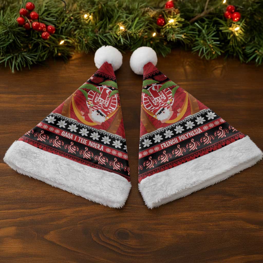 French Polynesia Christmas Santa Hat Tiare Chilling Santa Oaoa I teie Noera LT14 - Polynesian Pride
