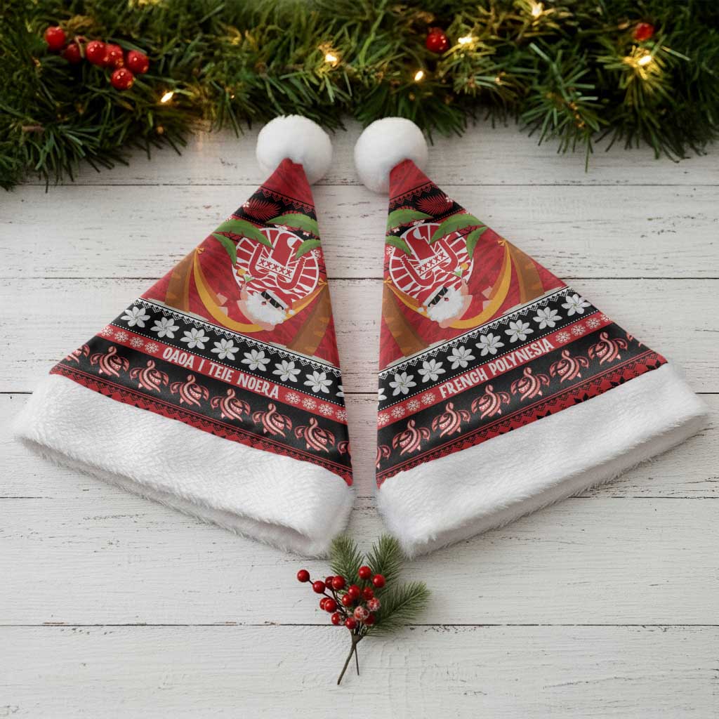 French Polynesia Christmas Santa Hat Tiare Chilling Santa Oaoa I teie Noera LT14 - Polynesian Pride