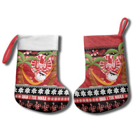 French Polynesia Christmas Stocking Tiare Chilling Santa Oaoa I teie Noera - Polynesian Pride