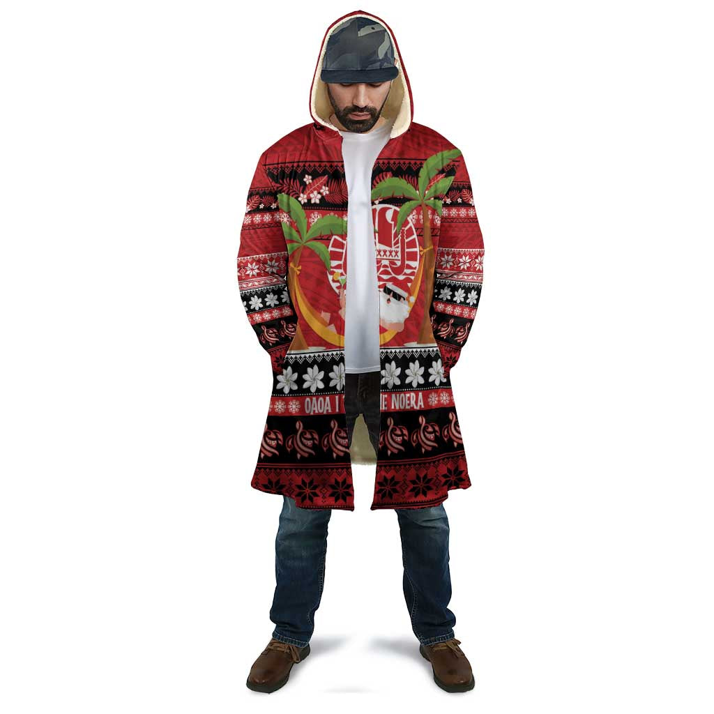 French Polynesia Christmas Cloak Tiare Chilling Santa Oaoa I teie Noera - Polynesian Pride