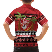 French Polynesia Christmas Family Matching Puletasi and Hawaiian Shirt Tiare Chilling Santa Oaoa I teie Noera - Polynesian Pride