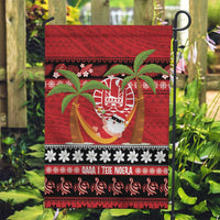 French Polynesia Christmas Garden Flag Tiare Chilling Santa Oaoa I teie Noera - Polynesian Pride